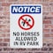Signmission No Horses Allowed In RV Park, 7 in W x Rectangle, Plastic OS-2PACK-NS-P-710-V-14656 - alternate 4
